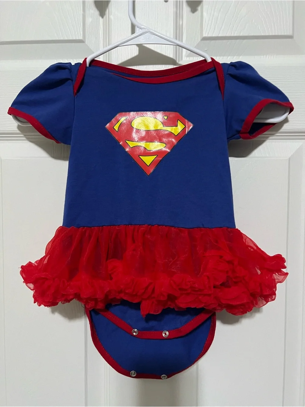 Supergirl-Inspired Blue and Red Tutu Onesie Costume for Kids
